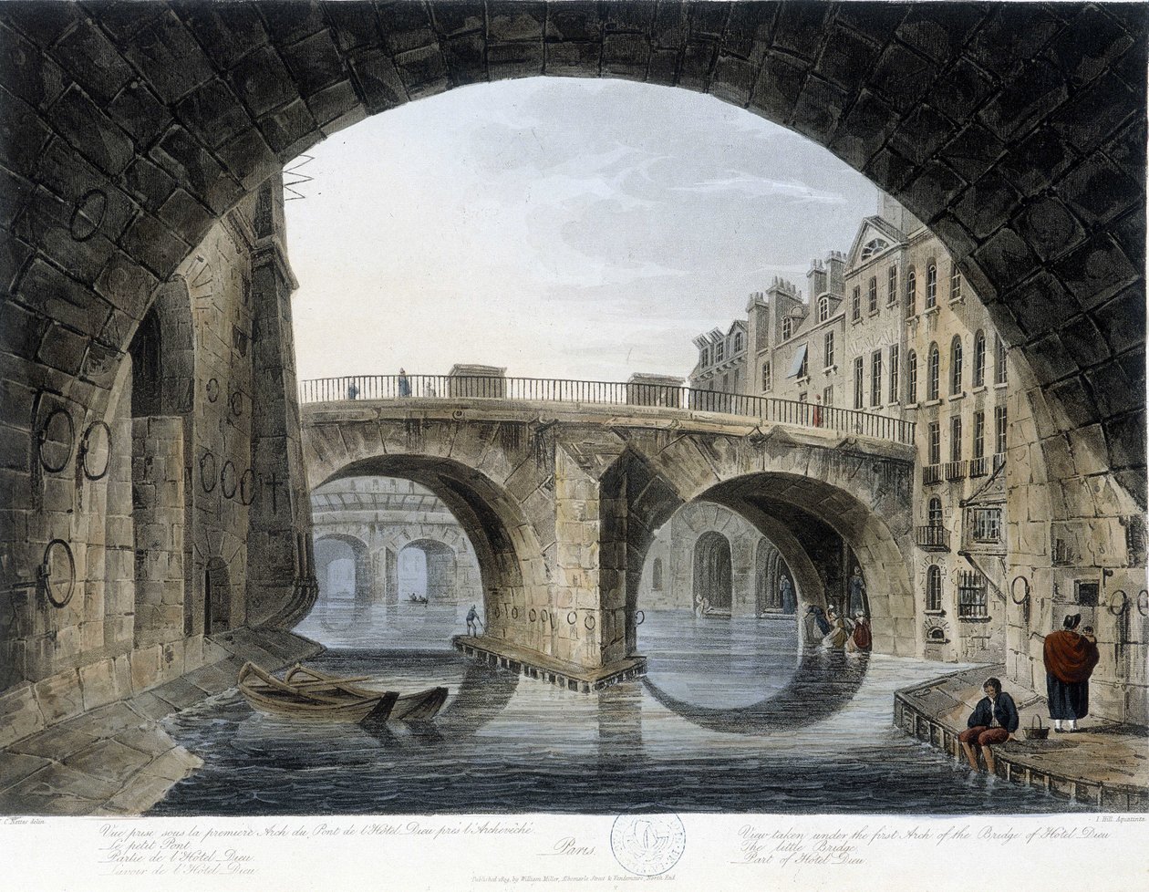 Paris, Peer Pont - dess. de Mats, ca 1810, stad Paris. av John Claude Nattes