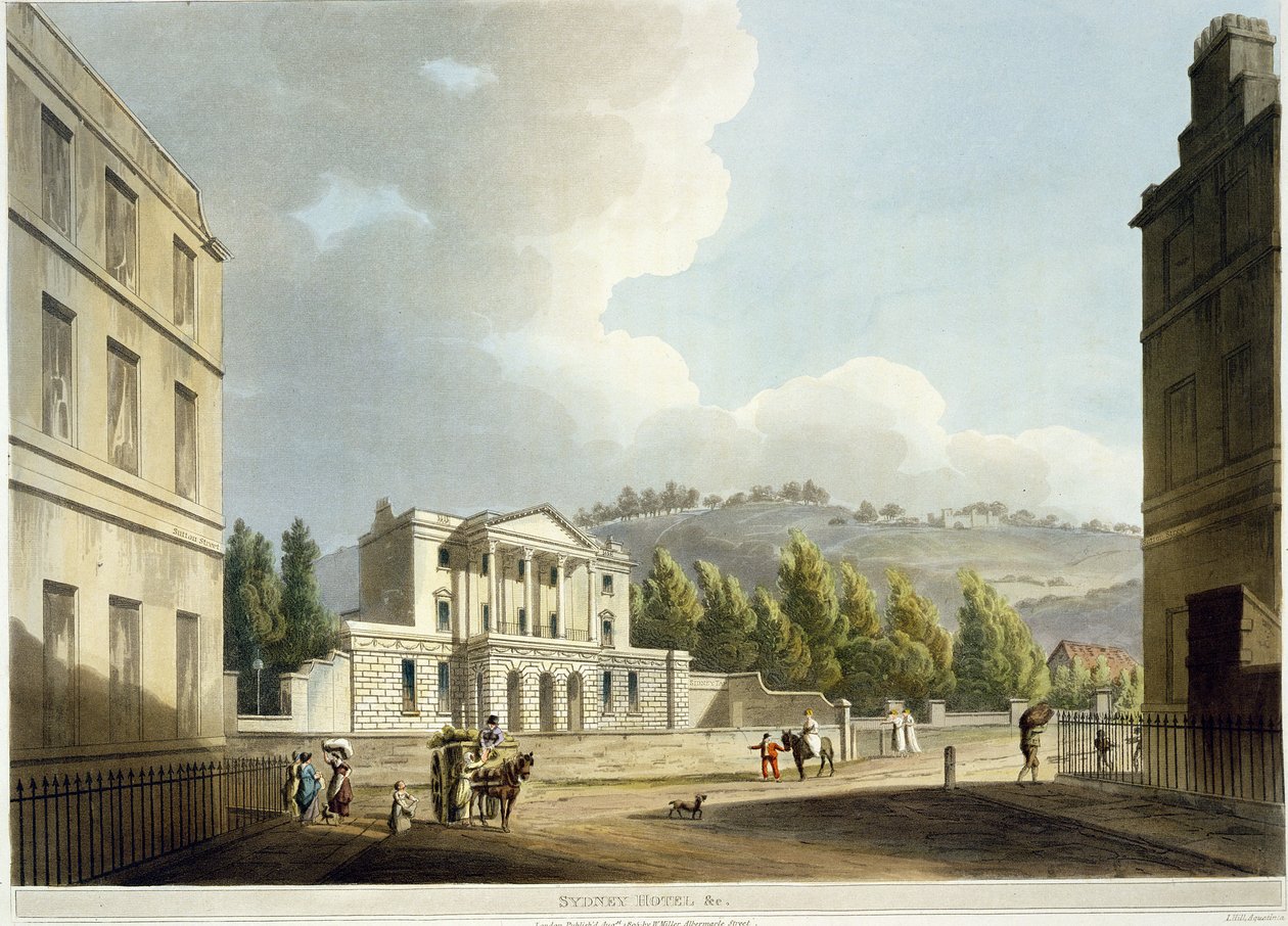 Sydney Hotel, från "Bath Illustrated by a Series of Views", graverad av John Hill (1770-1850) pub. av William Miller, 1805 (akvatint) av John Claude Nattes