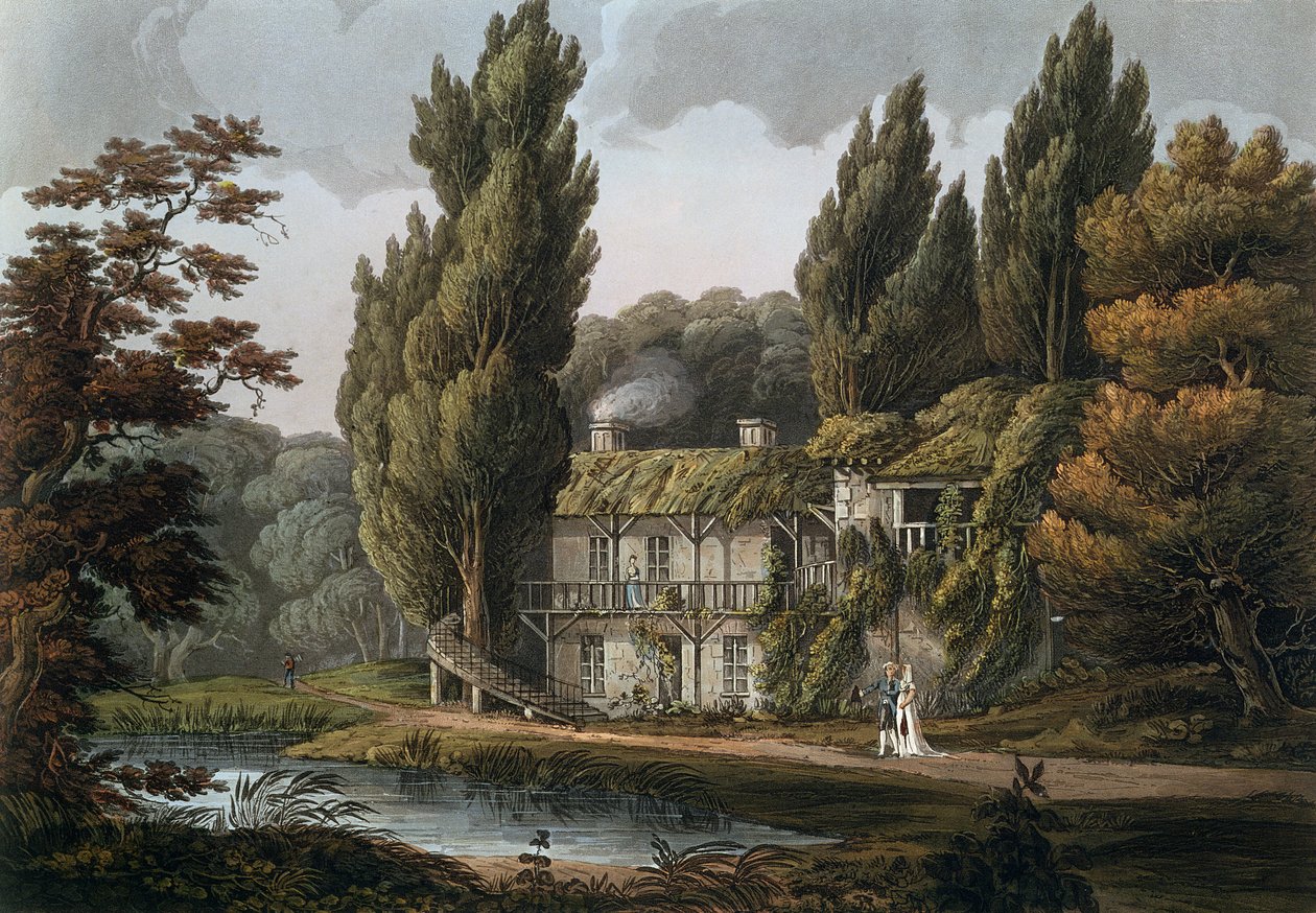 Matsalen i Hameau av Marie-Antoinette, illustration från 