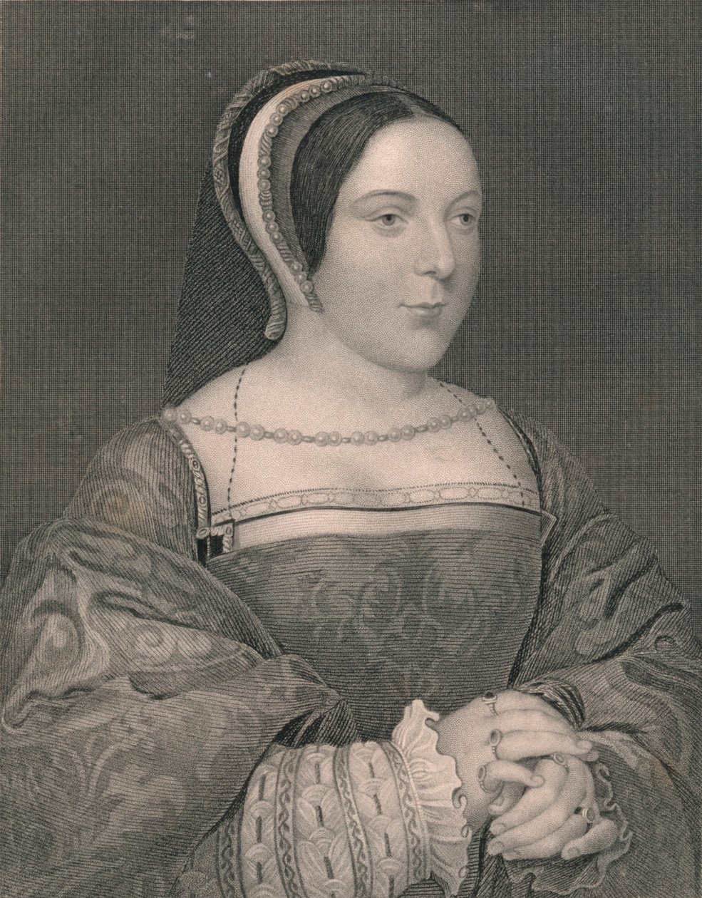 Margaret Tudor. Drottning av Skottland, c1525, början av mitten av 1800-talet. av John Cochran