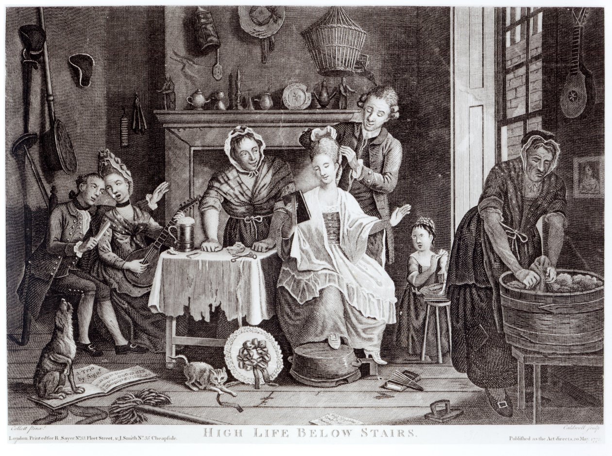 High Life Below Stairs, graverad av Caldwell, pub. år 1772 av John Collet