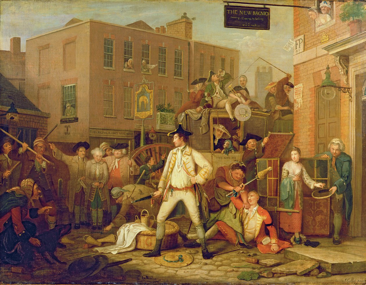 Scen på en London Street av John Collet