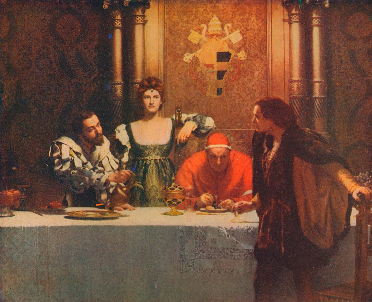 Ett glas vin med Caesar Borgia, 1893, 1914 av John Collier