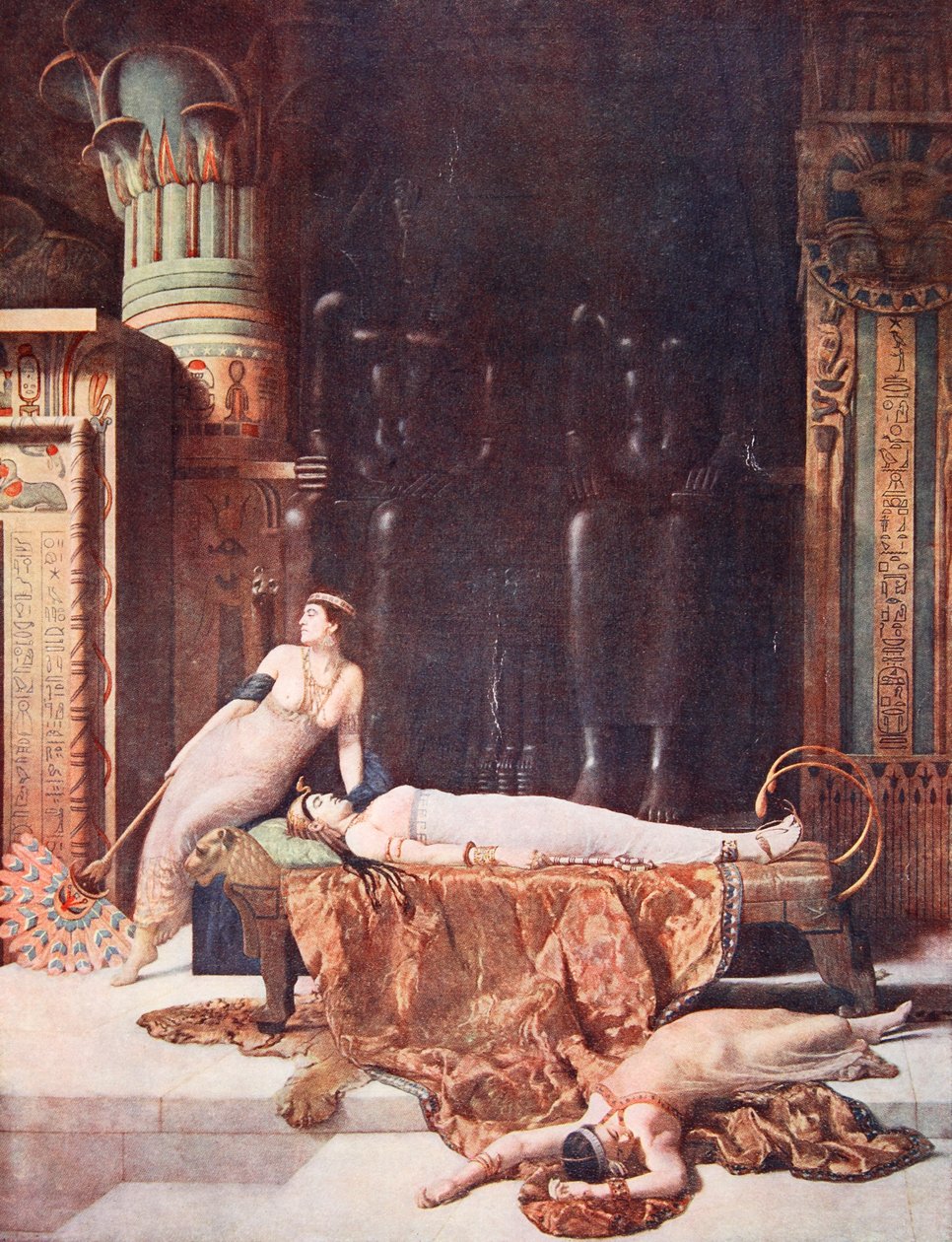 Kleopatras död, illustration från "Hutchinsons History of the Nations", ca 1910 av John Collier