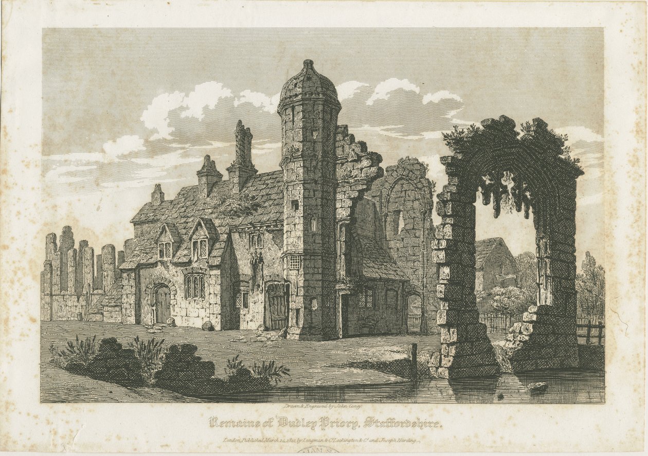 Dudley Priory: gravyr, nd [c 1821] av John Coney