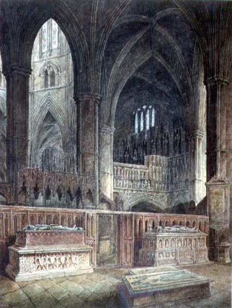 Interiör av St.Edmunds Chapel, Westminster Abbey, 1800-talet av John Coney
