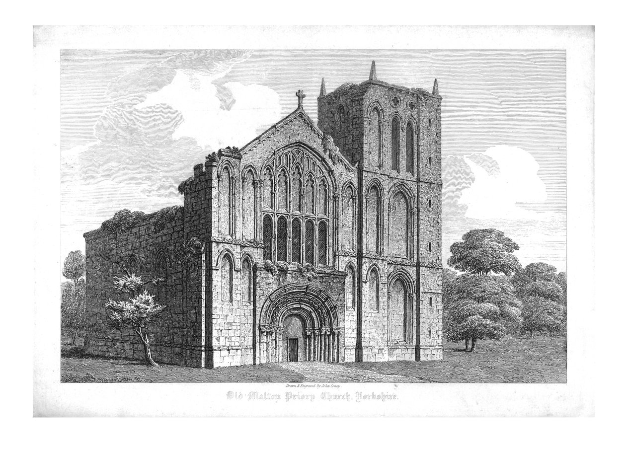 Old Malton Priory Church, Yorkshire, tidigt 1800-tal. av John Coney