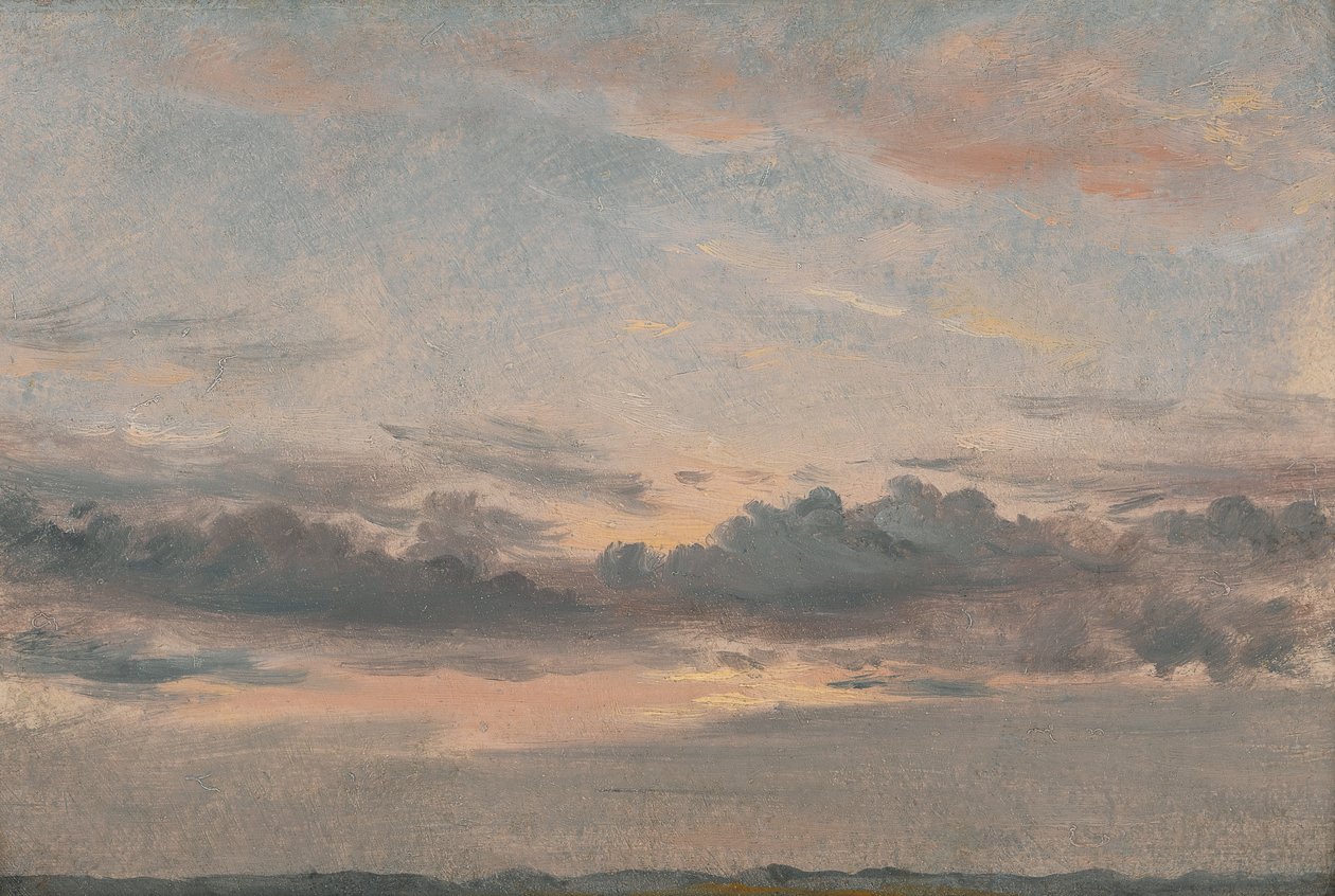En molnstudie, solnedgång, ca. 1821. av John Constable
