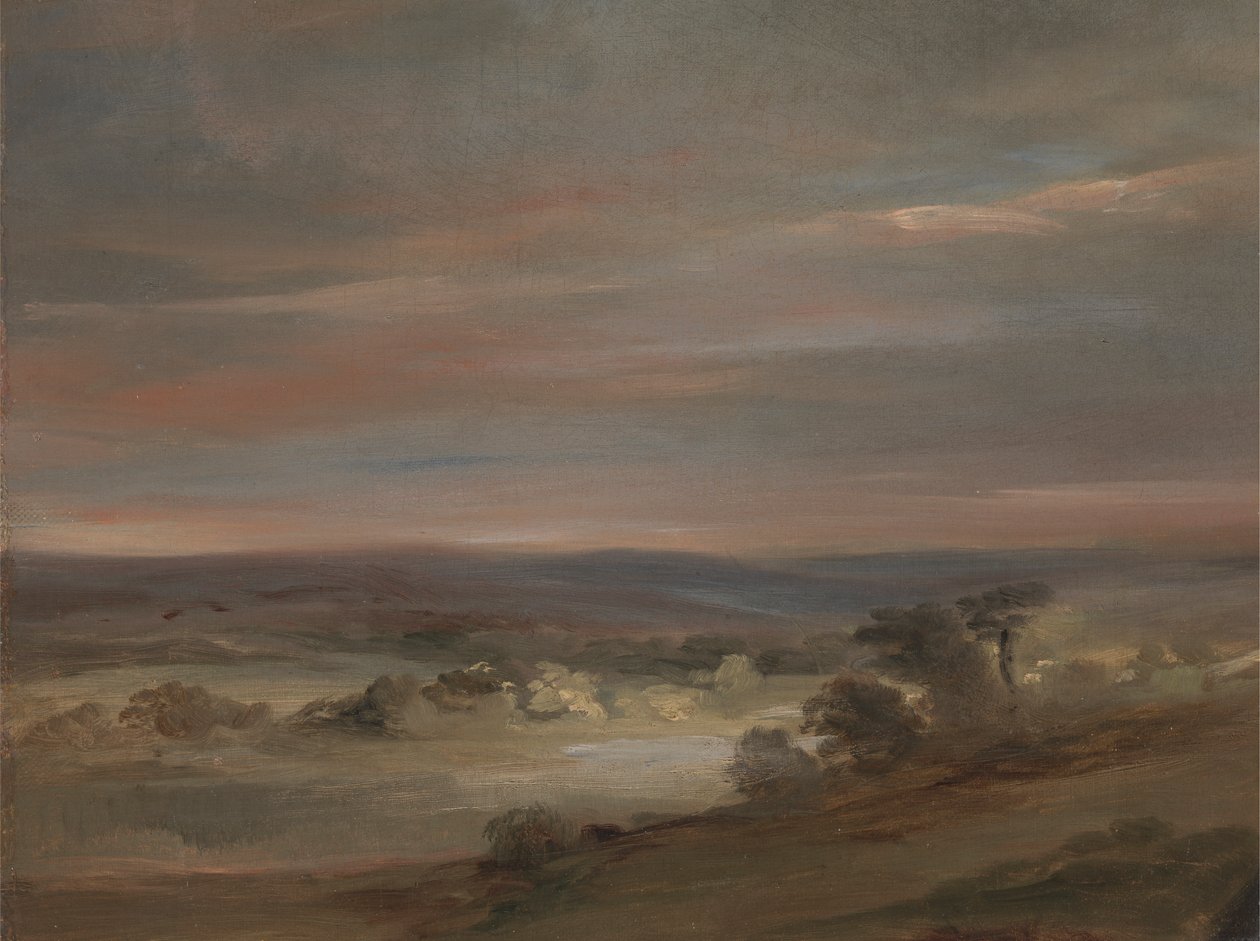 En utsikt över Hampstead Heath, tidig morgon av John Constable