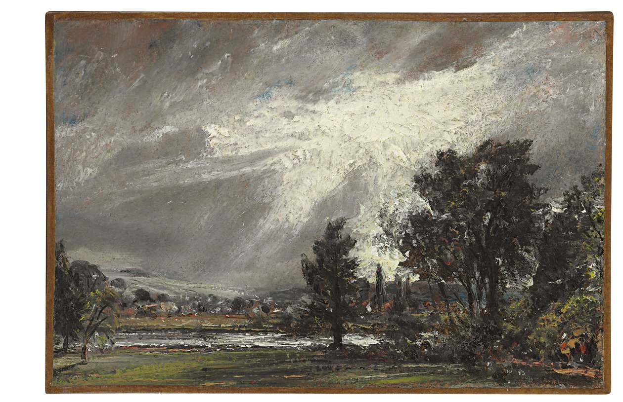 En vy över Salisbury (olja på papper nedlagd på duk) av John Constable