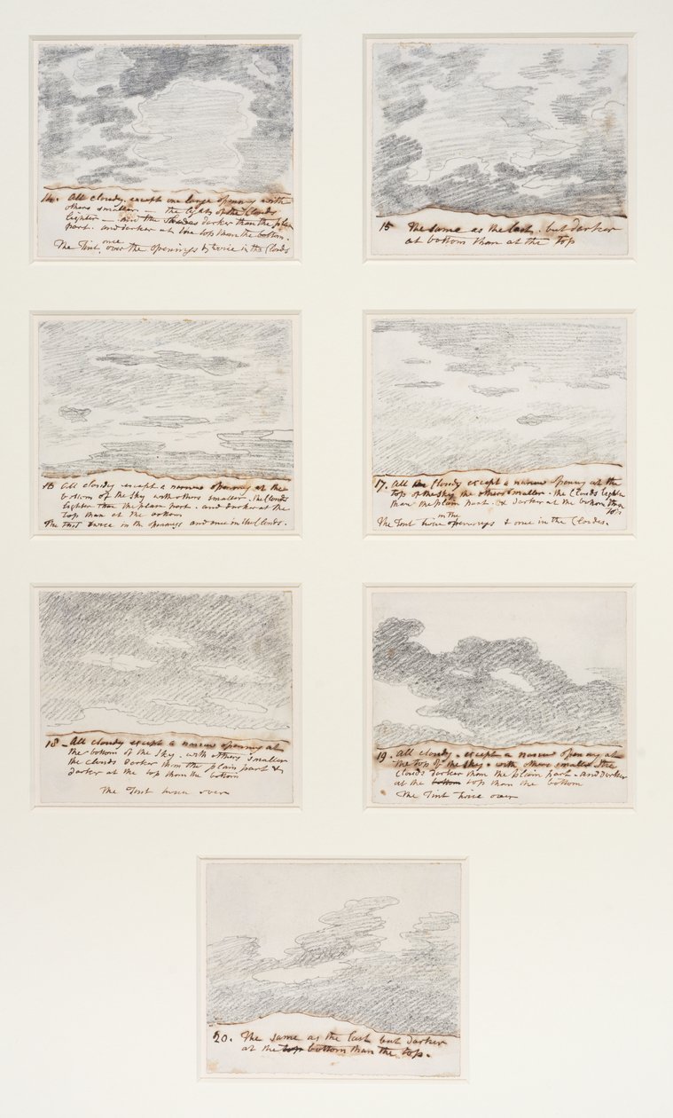 Molnstudier (efter Alexander Cozens "Engravings of Skies"), ca 1822-23 (grafit på papper) av John Constable