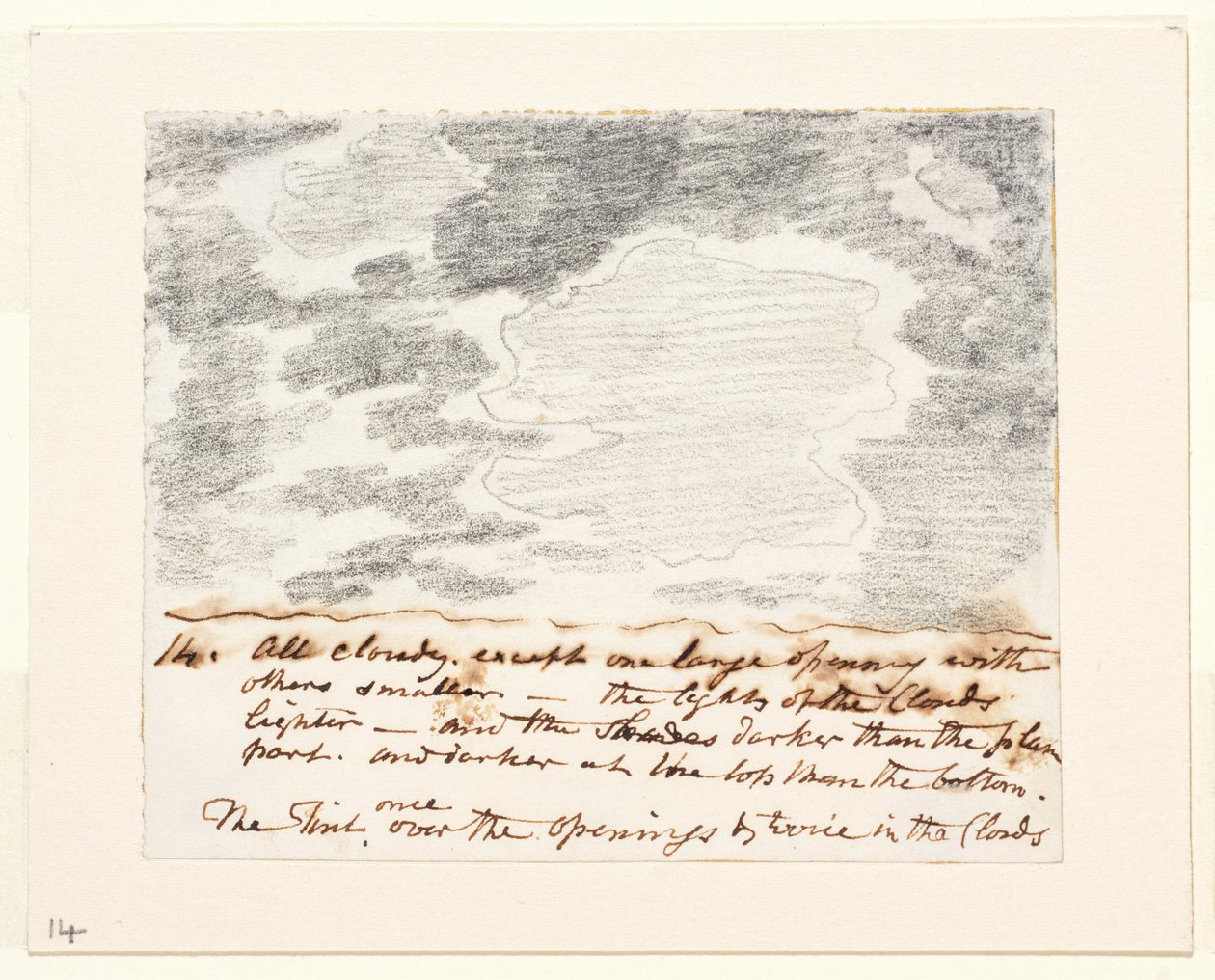 Molnstudie (efter Alexander Cozens "Engravings of Skies"), ca 1822-23 (grafit på papper) av John Constable
