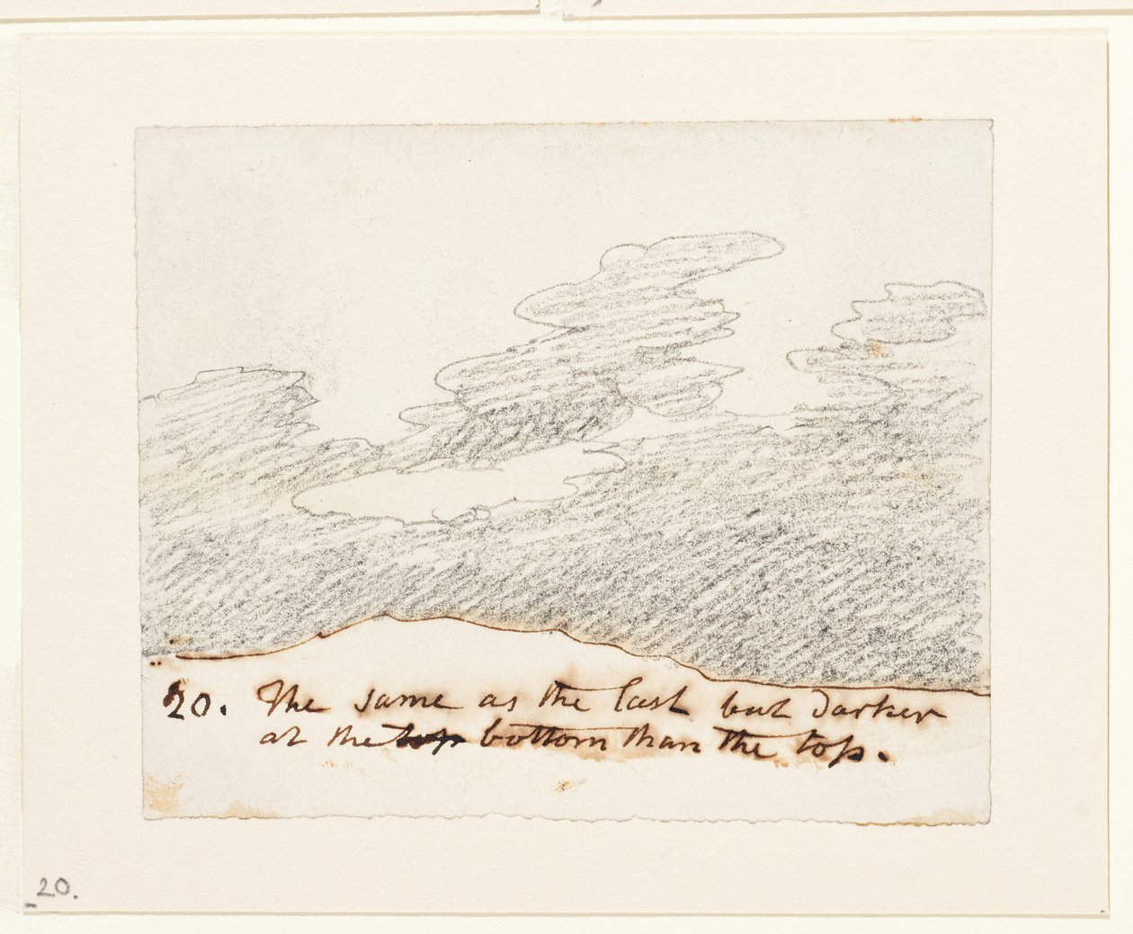Molnstudie (efter Alexander Cozens "Engravings of Skies"), ca 1822-23 (grafit på papper) av John Constable