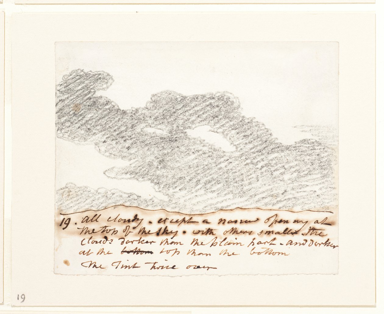 Molnstudie (efter Alexander Cozens "Engravings of Skies"), ca 1822-23 (grafit på papper) av John Constable