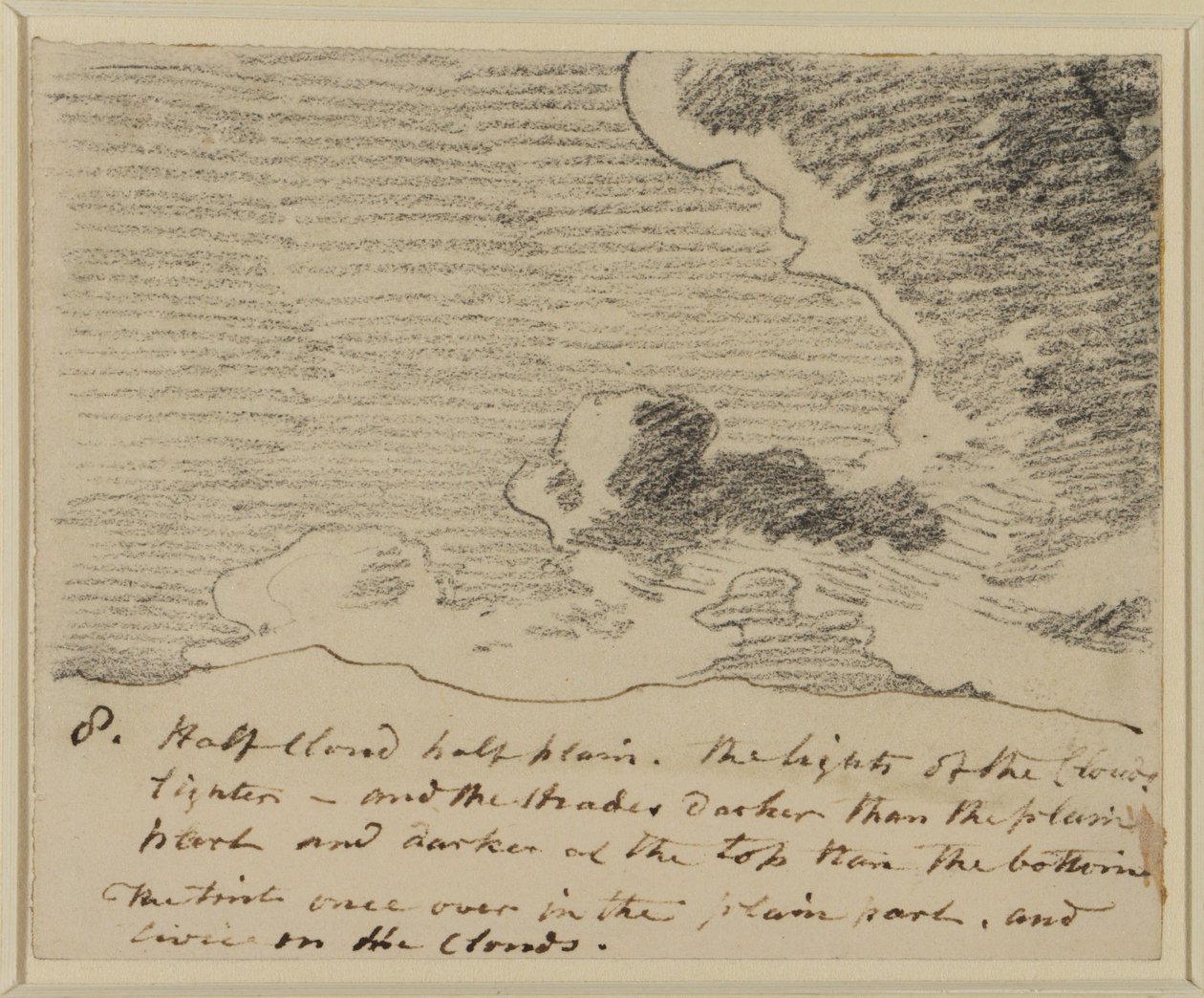 Molnstudie (efter Alexander Cozens Engravings of Skies), c.1822-23 (grafit på papper) av John Constable