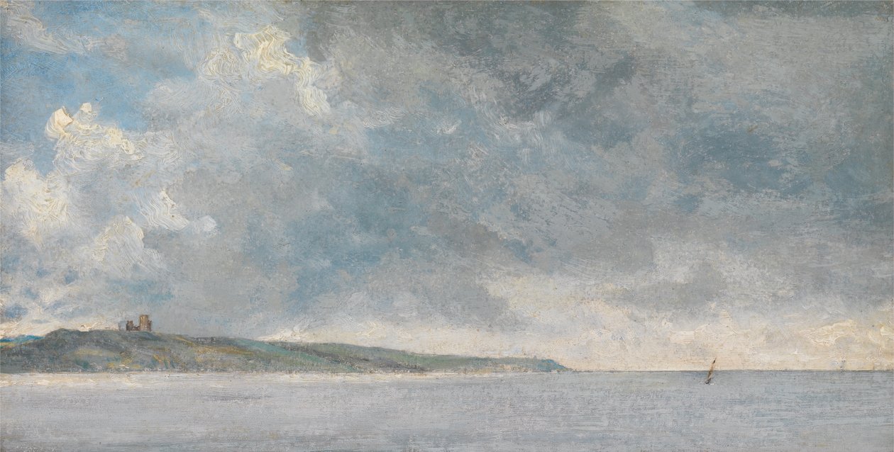 Kustscen med klippor, ca. 1814. av John Constable