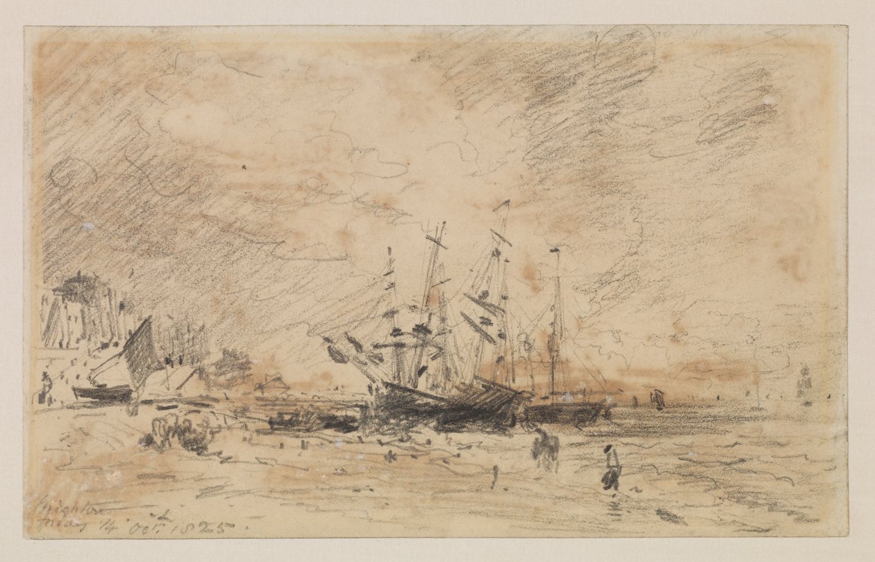 Colliers på stranden i Brighton, 14 oktober 1825 av John Constable