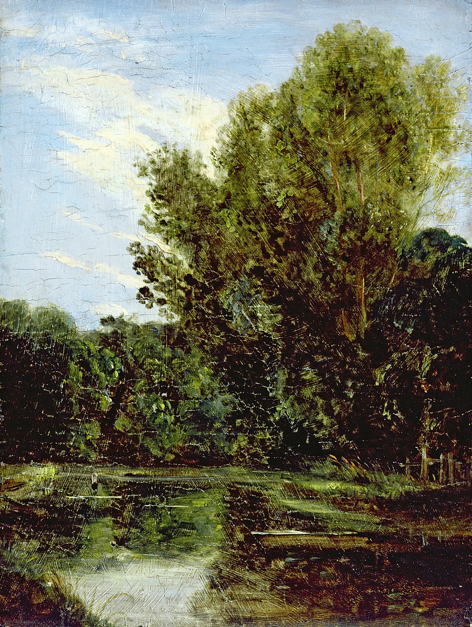 Hörn av Hampstead Ponds (olja ombord) av John Constable
