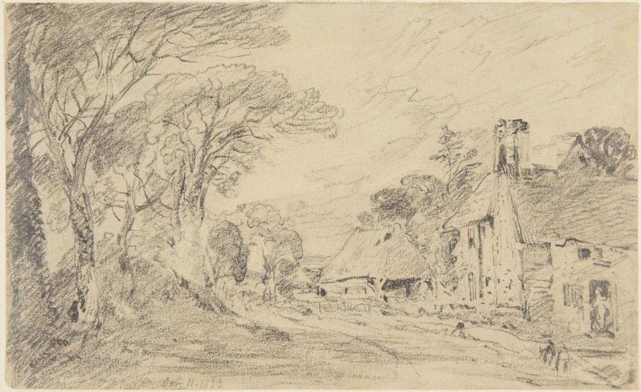 Stuga och träd av John Constable