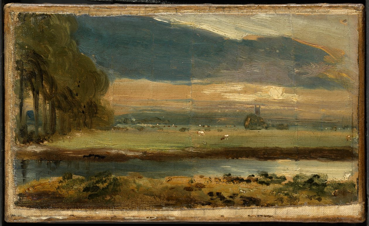Dedham kyrka sedd från Flatford av John Constable