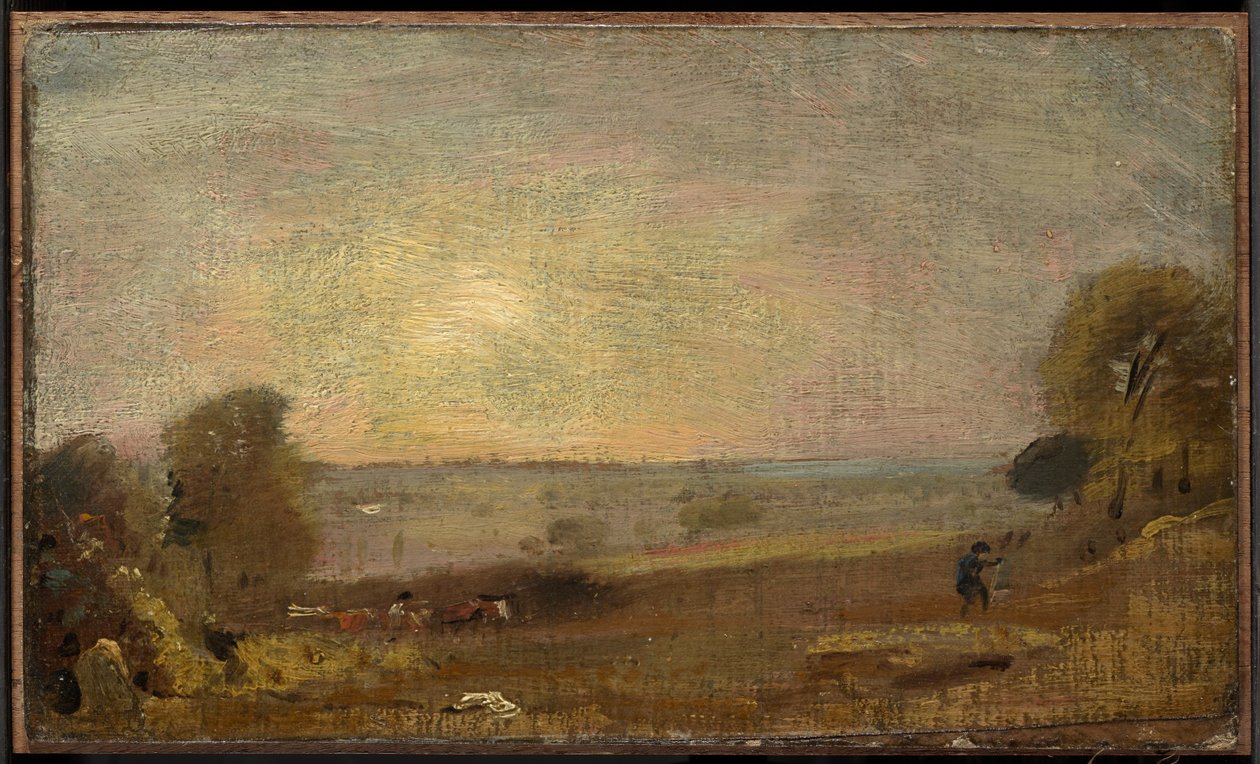 Dedham Vale från vägen till East Bergholt, solnedgång av John Constable