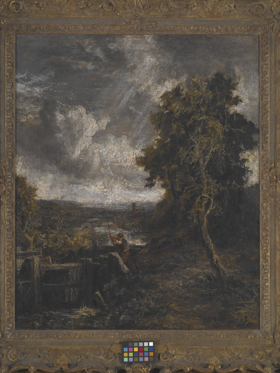 East Bergholt - Lock On Stour (olja på duk) av John Constable
