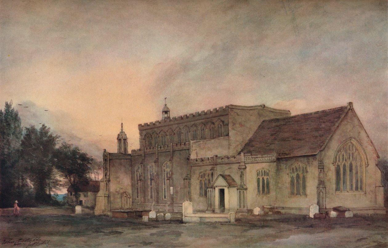 Östra Bergholtskyrkan från sydost, 1811 av John Constable