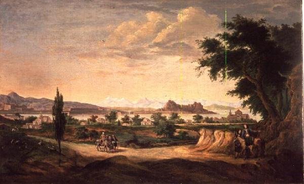 Figurer med en åsna, Korfu i fjärran av John Constable