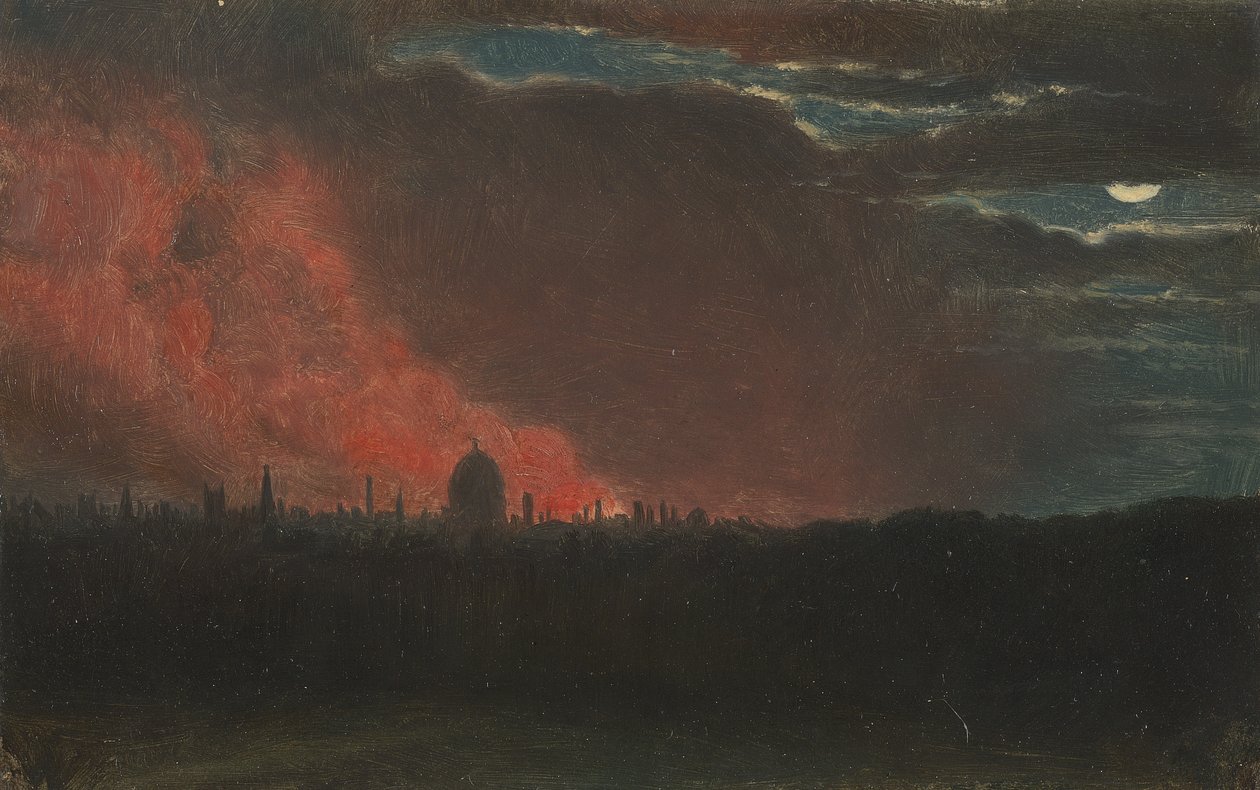 Brand i London, sett från Hampstead av John Constable