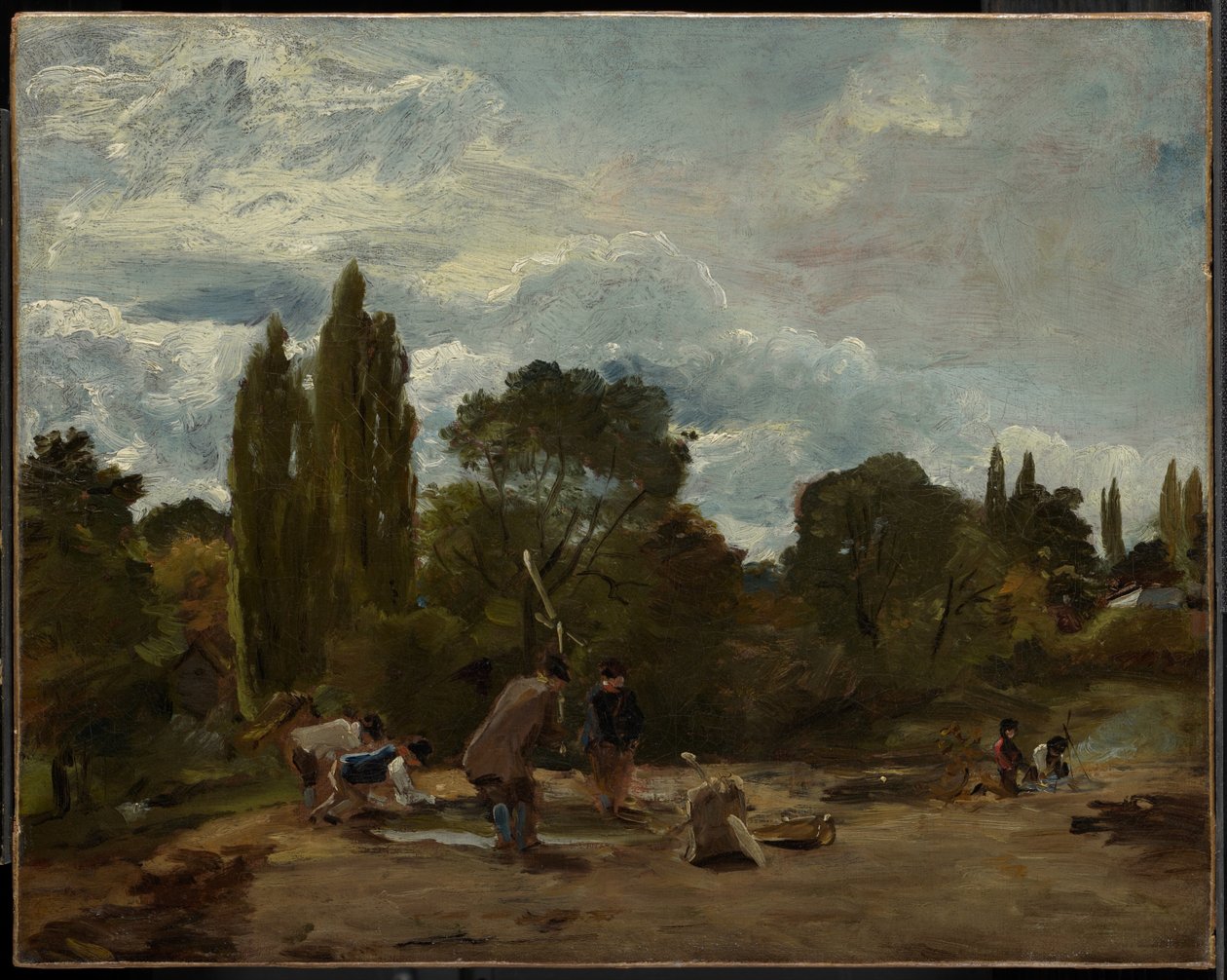 Tröskning av rovkålshuvuden, East Bergholt av John Constable