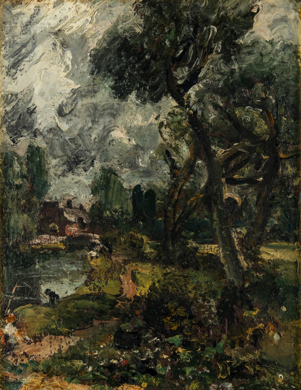 Flatford Mill från bron, ca 1814-17 (olja på duk) av John Constable