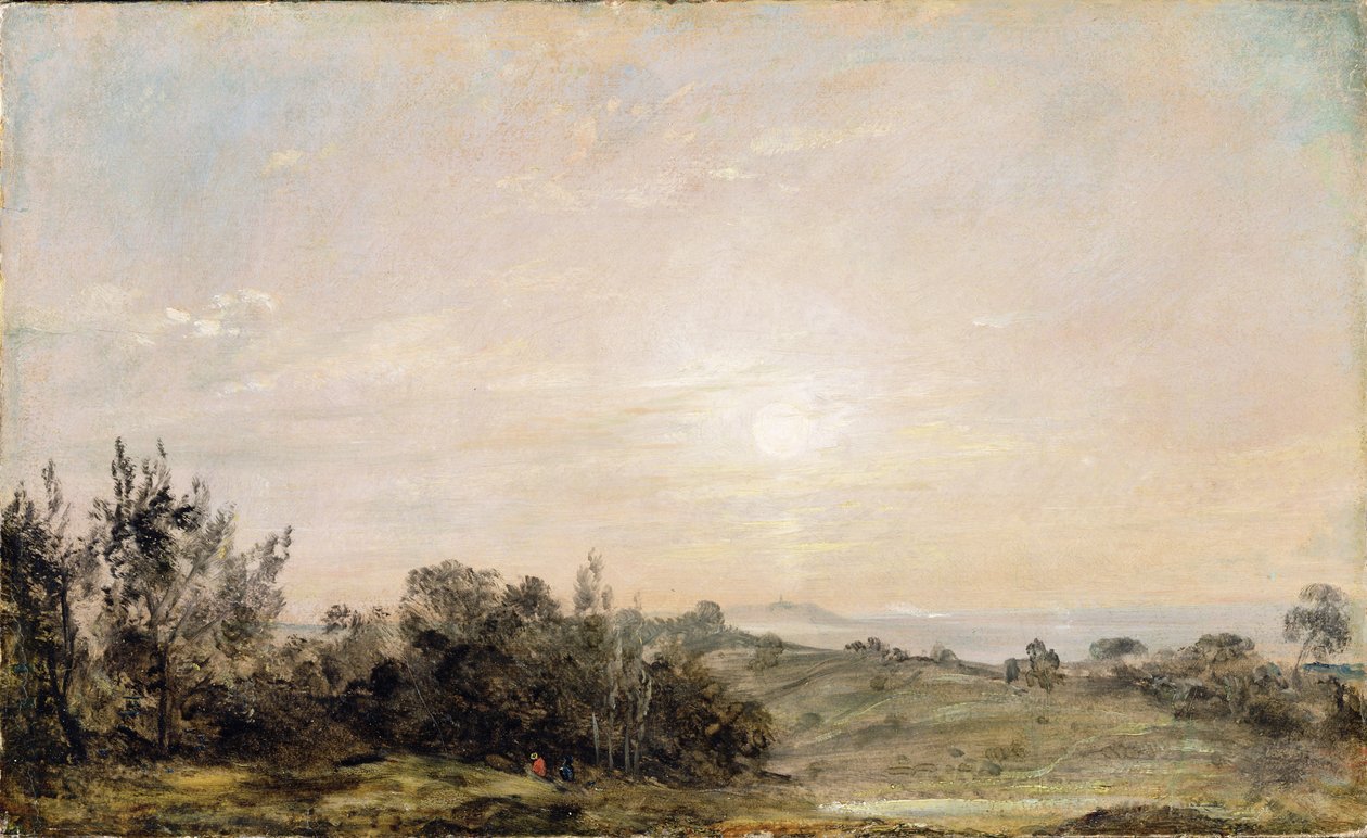 Hampstead Heath, ser mot Harrow, 1821-22 (olja på papper på duk) av John Constable
