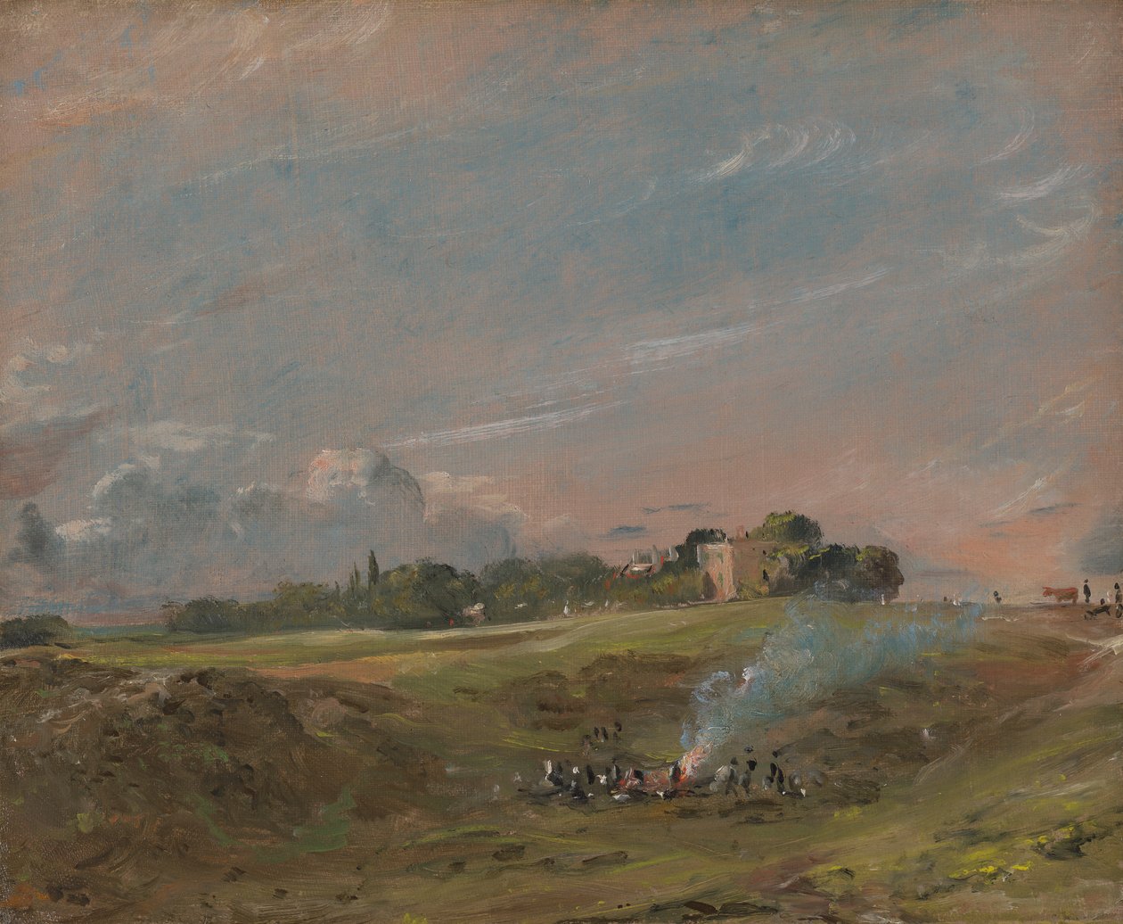 Hampstead Heath, med en brasa av John Constable