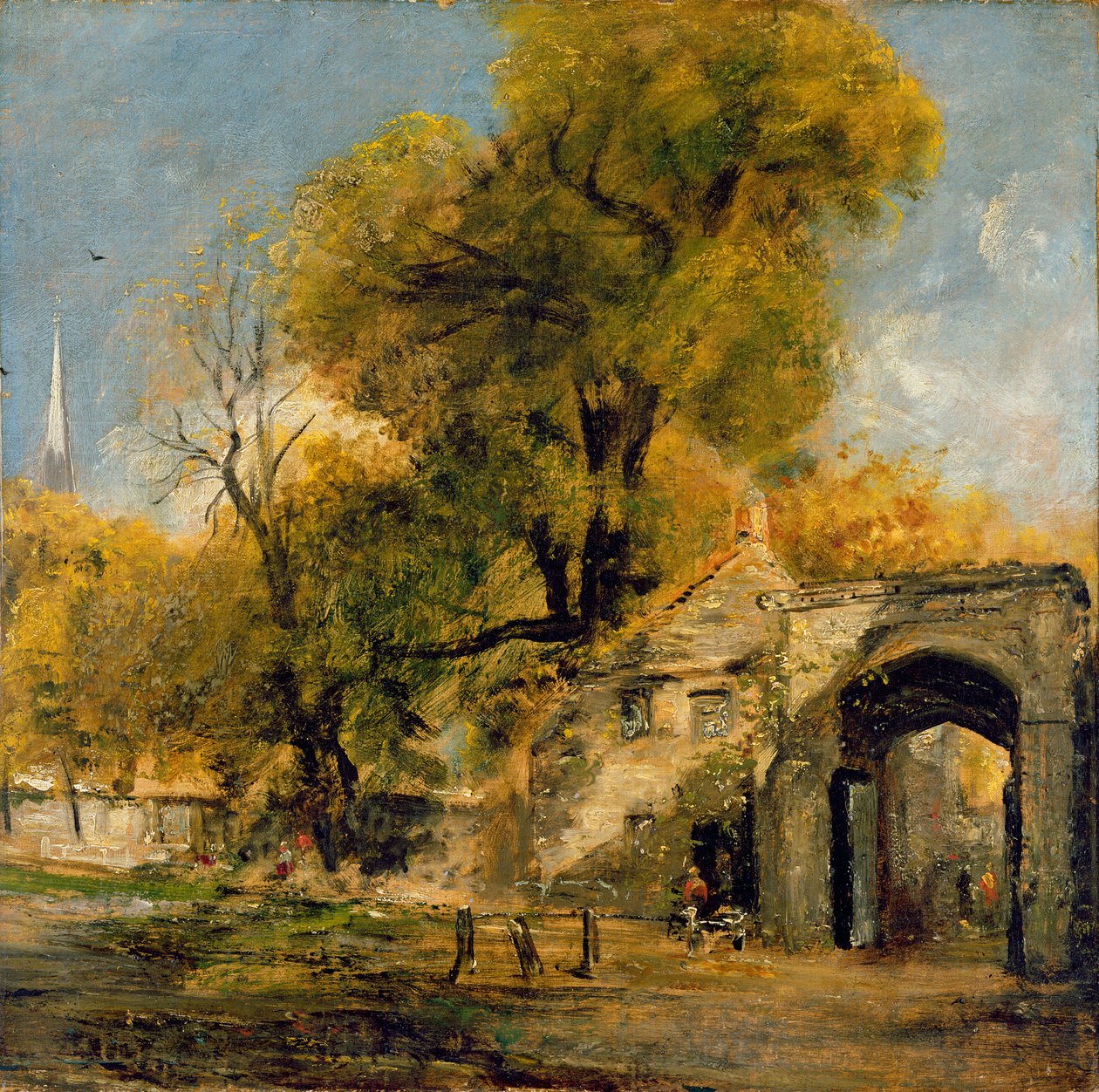 Harnham Gate, Salisbury, ca 1820-21 (olja på duk) av John Constable