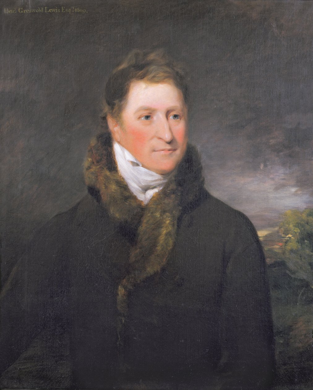 Porträtt av Greswold Lewis (d.1819) från Malvern Hall, Warwickshire av John Constable