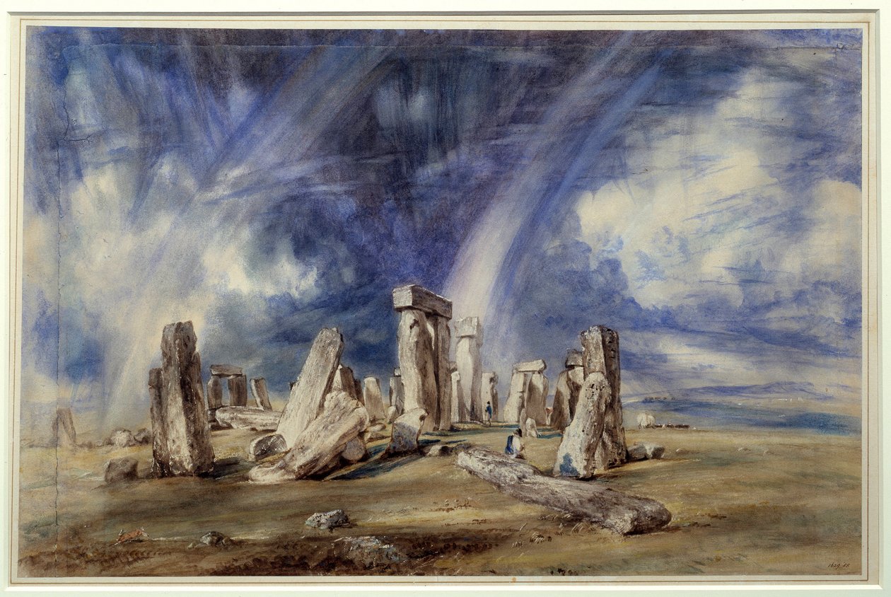 Förhistorisk plats i Stonehenge (England). Målning av John Constable (1776-1837) av John Constable