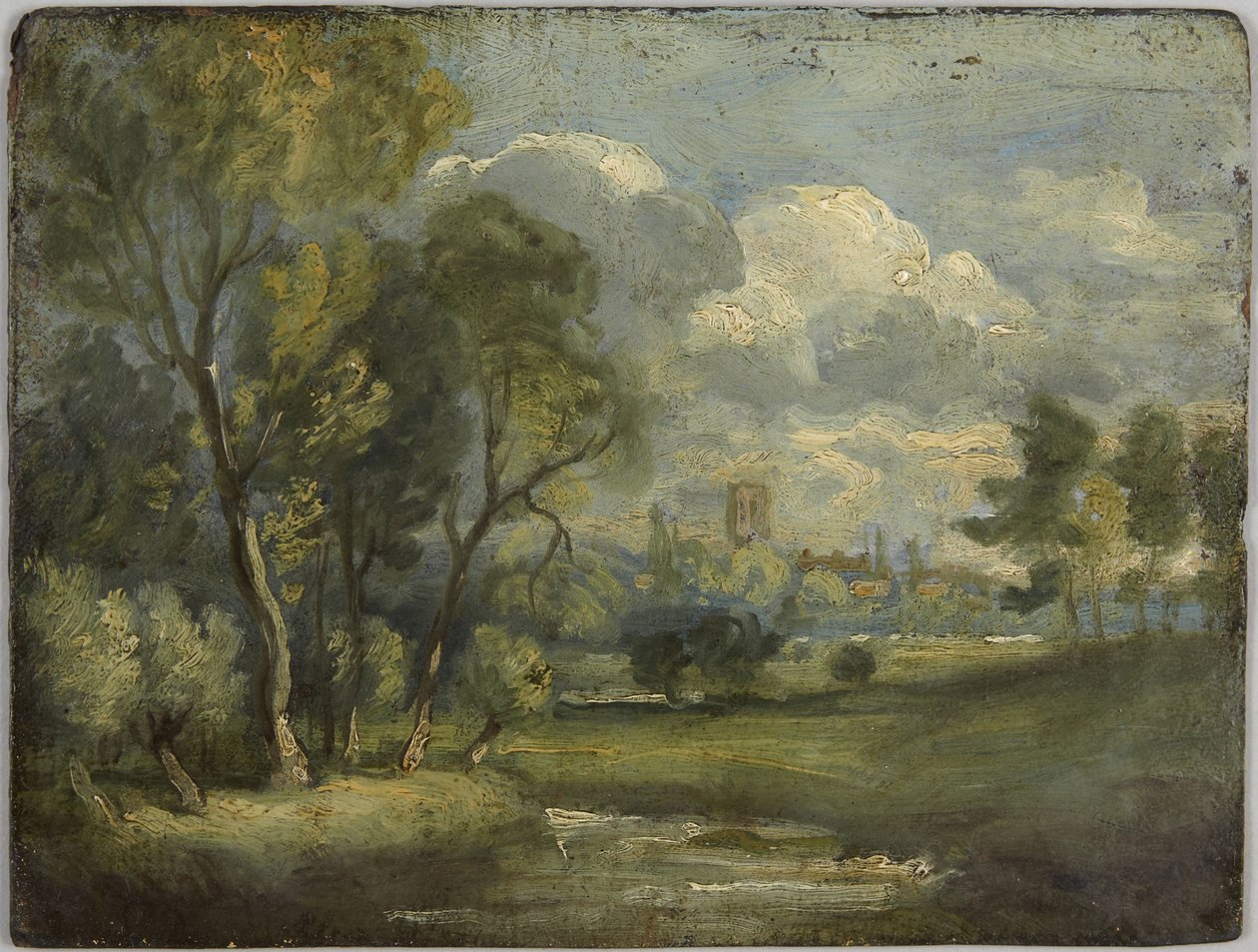 Framsida: Flodäng, skiss; Baksida: Pilträd, skiss av John Constable
