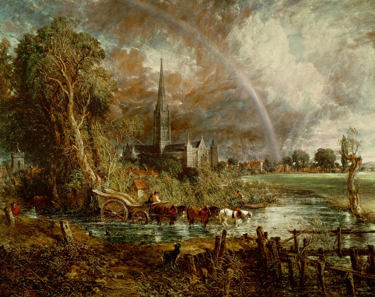 Salisbury Cathedral From the Meadows, 1831 (se 188984-188985 för detaljer) av John Constable