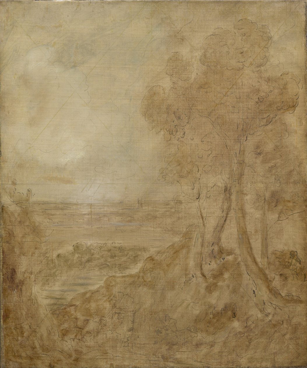 Skiss för "Dedham Vale", c.1827 av John Constable