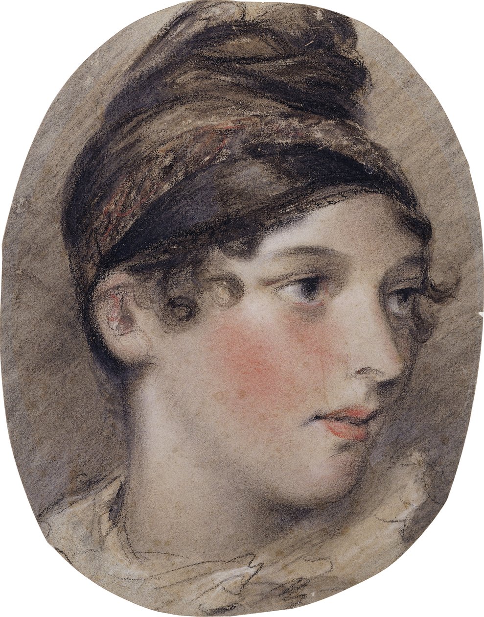 Studie av chefen för en kvinna i profil, 1808 av John Constable