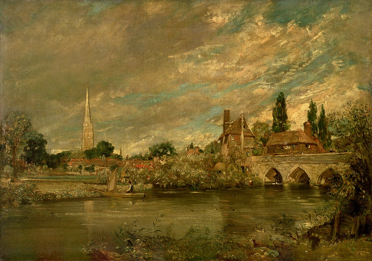 The Bridge of Harnham och Salisbury Cathedral, c.1820 av John Constable