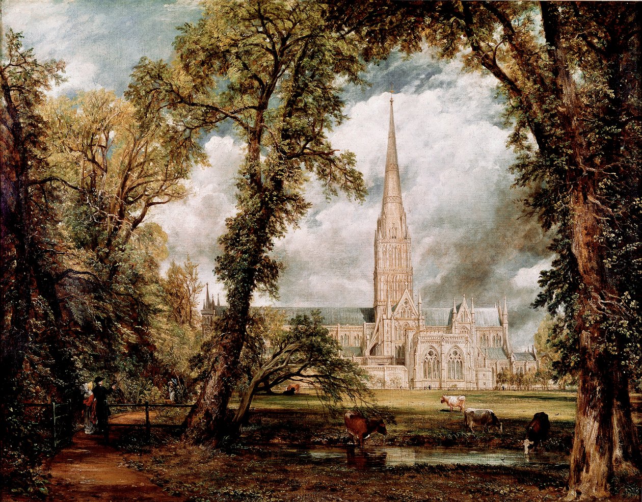 Katedralen i Salisbury sett från Gardens of the Eveche Målning av John Constable (1776-1837) 1823 Sön. 87,6x111,8 cm London, Victoria and Albert museum av John Constable