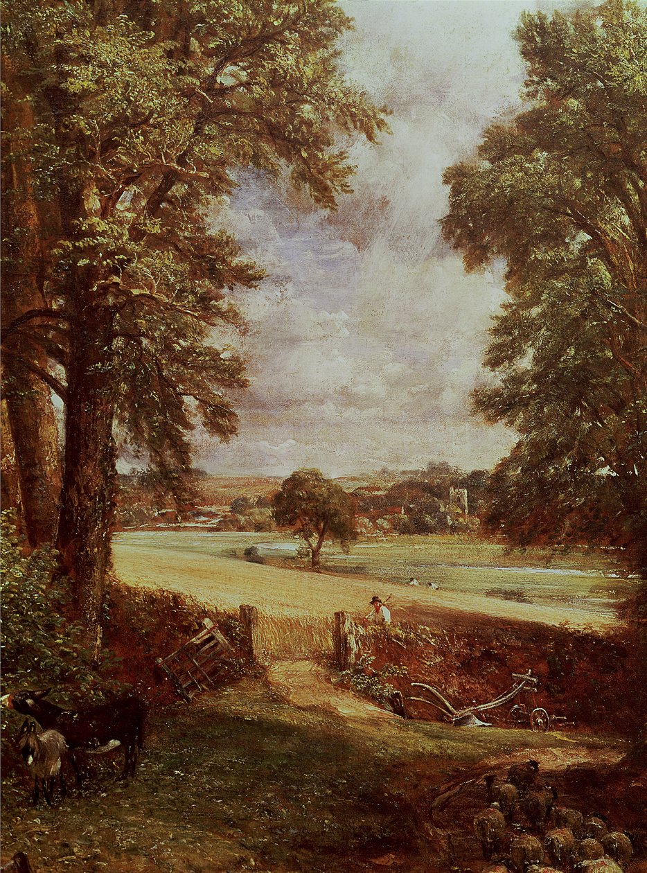 Cornfield, detalj av skördaren, 1826 olja på duk av John Constable