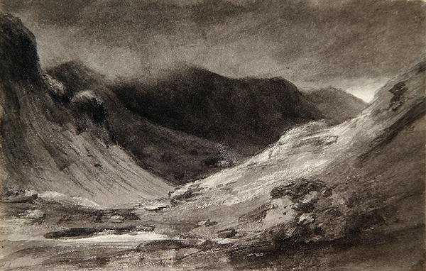 The vale of Newlands: En mycket stormig eftermiddag av John Constable