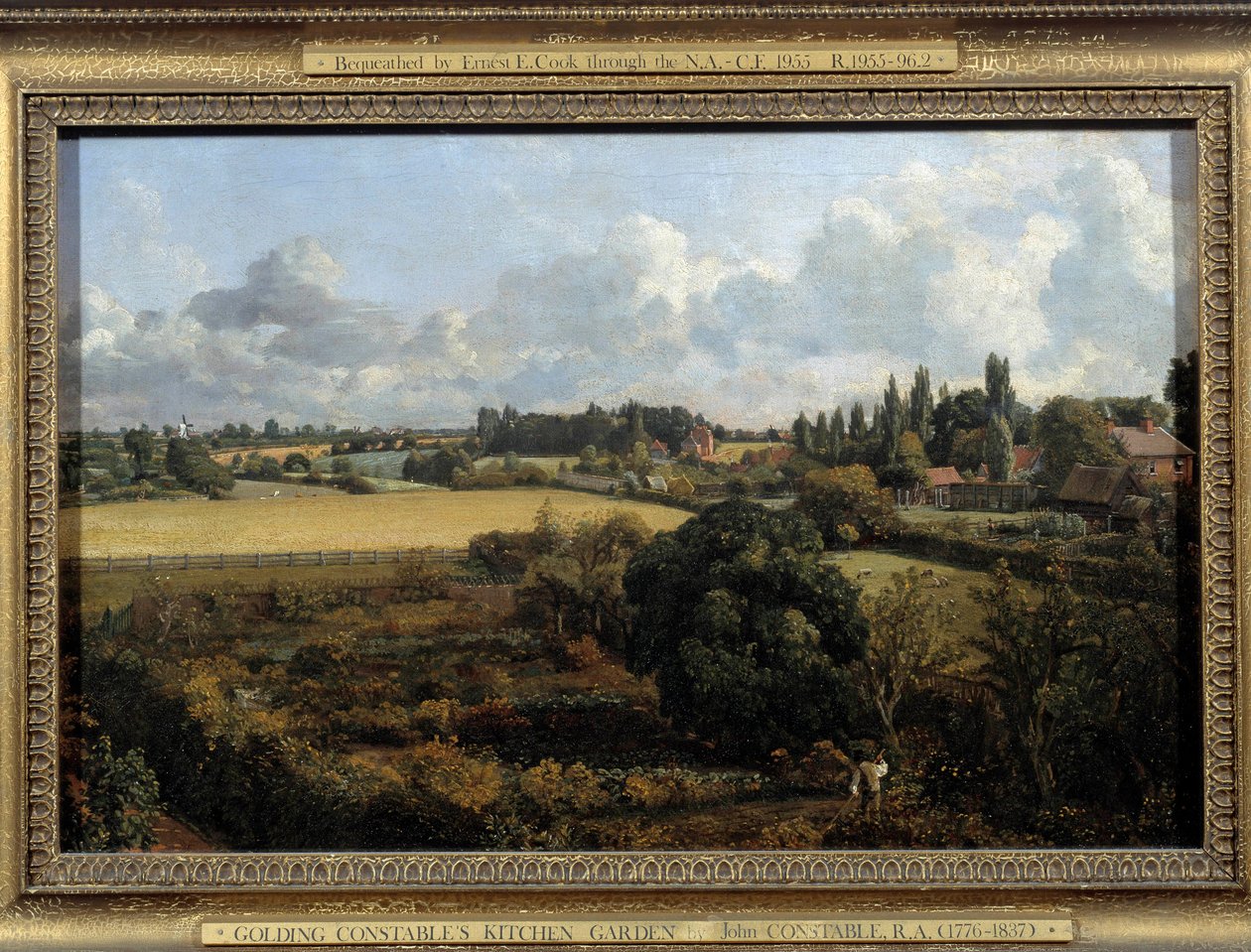 Köksträdgården och fruktträdgården Constable Landscape på den engelska landsbygden. Målning av John Constable (1776-1837) 1815 Ipswich. Borough Council Museum av John Constable
