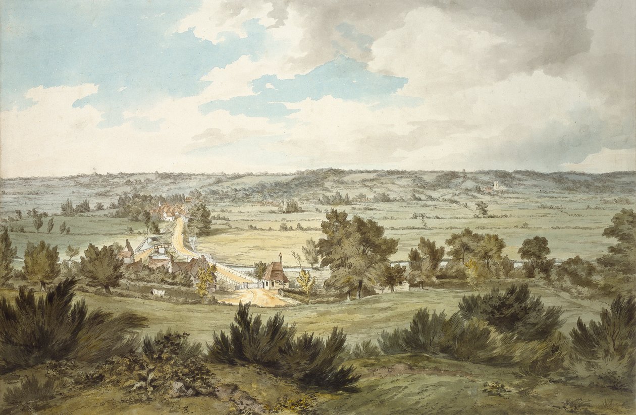Valley of the Stour med Stratford St Mary sett från nära Dedham, c1800 av John Constable