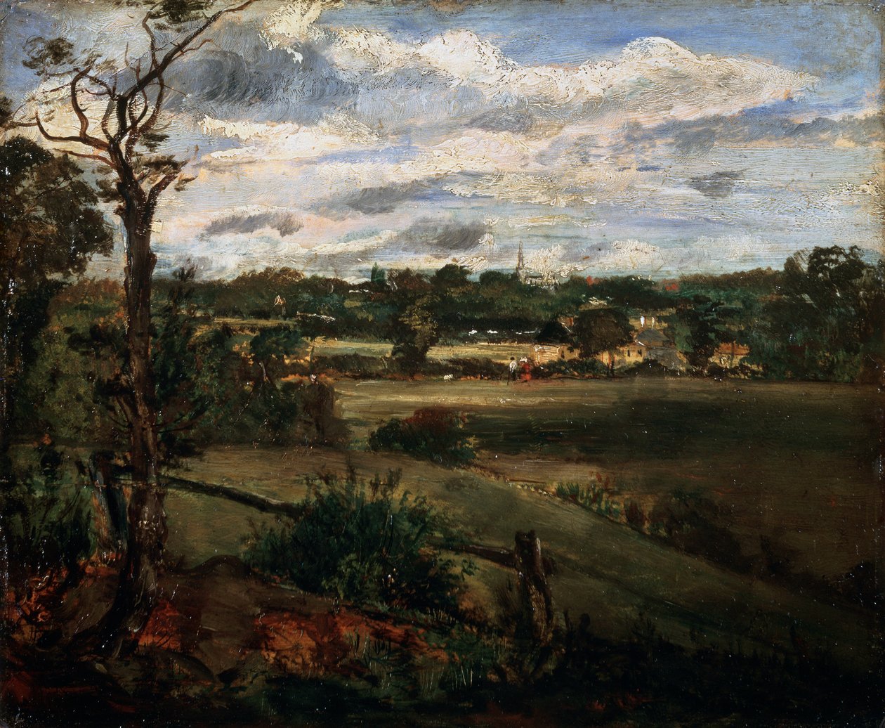 Utsikt över Highgate från Hampstead Heath, tidigt 1800-tal av John Constable