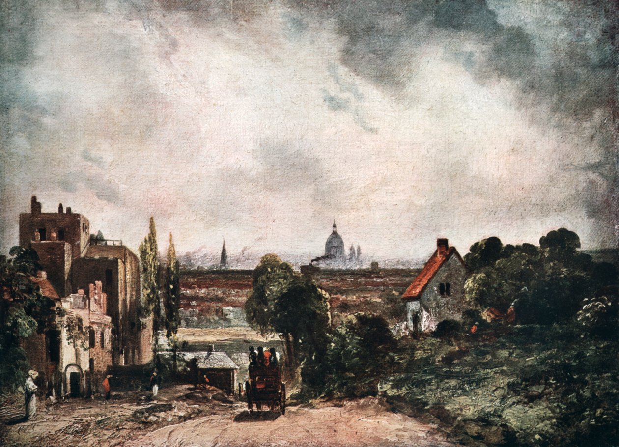 Utsikt över staden London från Sir Richard Steeles Cottage, 1800-talet 1913. av John Constable