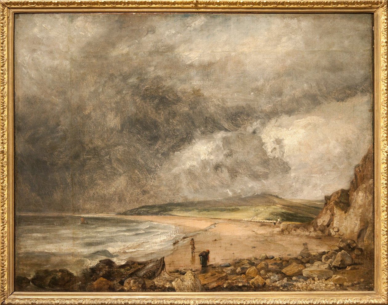 Weymouth Bay Approaching Storm (olja på duk) av John Constable