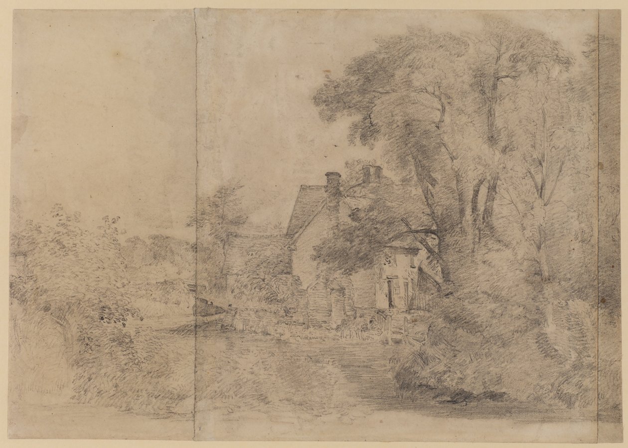 Willy Lotts hus, East Bergholt, ca 1820 (svart krita på papper) av John Constable